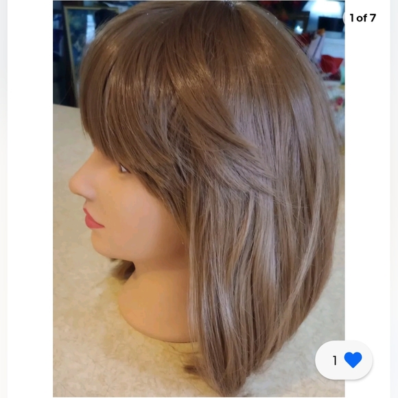 New auburn short bob wig with bangs - Picture 1 of 7